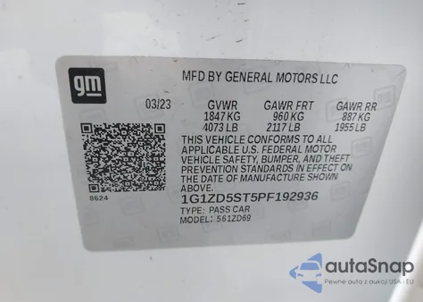 2023 Chevrolet Malibu Fwd 1Lt from USA, damaged, VIN 1G1ZD5ST5PF192936